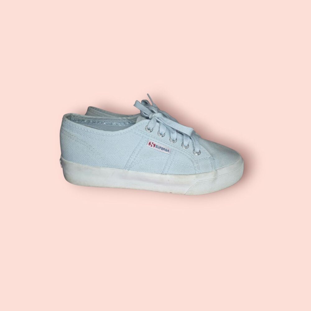 Superga 2740 Platform Sneakers Sky Blue 7 Canvas Shoes Cotton Casual Elevated